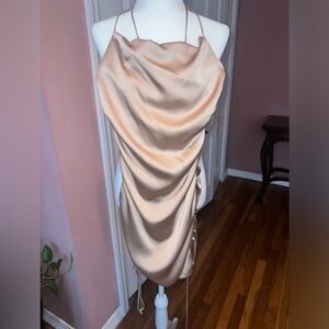 Swoop neck silky Dress